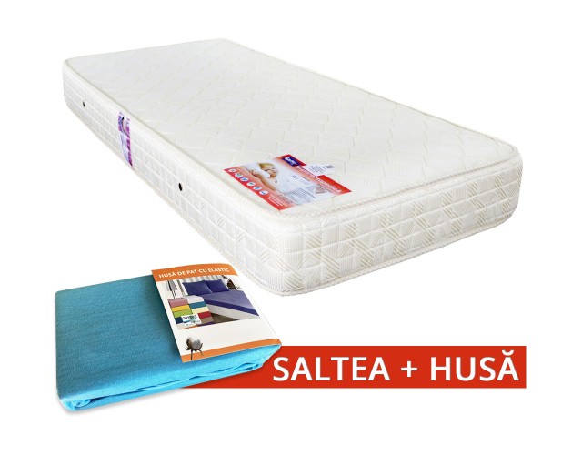 Set Saltea SuperOrtopedica Saltex 900x2000 + Husa cu elastic